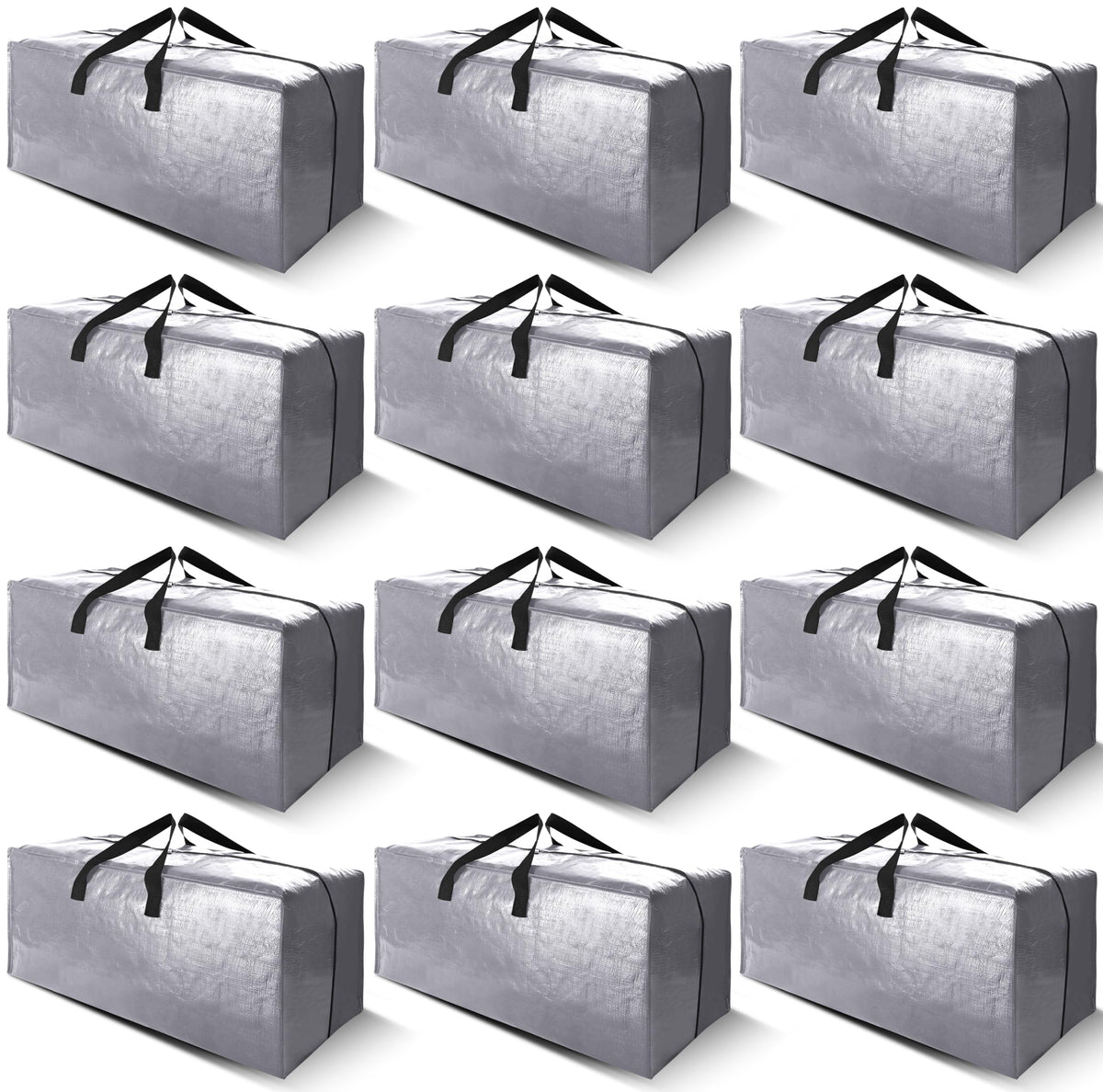 Cosy Family 8 Pack Heavy Duty Extra Large Moving Bags with Backpack Straps - Strong Handles & Zippers, Storage Totes For Space Saving, Fold Flat, Alternative to Moving Box (Set of 8, Blue)