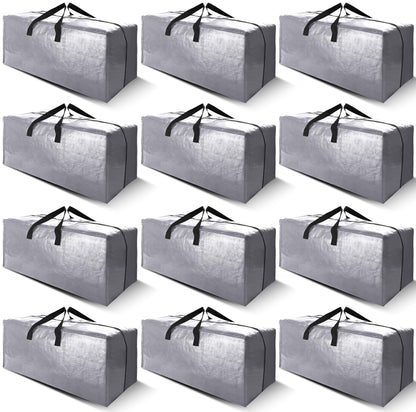 Cosy Family 8 Pack Heavy Duty Extra Large Moving Bags with Backpack Straps - Strong Handles & Zippers, Storage Totes For Space Saving, Fold Flat, Alternative to Moving Box (Set of 8, Blue)
