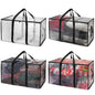 ClearSpace Heavy Duty Moving Bags - Water Resistant Storage Bags with Backpack Straps, Zippers and Handles - Large Moving Boxes for College Dorm, Travel, Closet Organization - 6 Pack, Clear