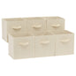 Amazon Basics Collapsible Fabric Storage Cubes Organizer with Handles, Sturdy Storage Bins for Organization, 10.5" x 10.5" x 11", Beige, 6-Pack