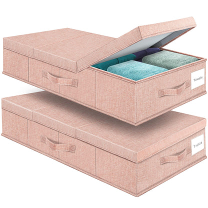 Supowin 2Pack Large Underbed Storage Containers Bin with Lids, Gray