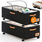 Under Bed Storage with Wheels 39inch, Extra Long Under Bed Storage Bins, Low Profile Under Bed Storage 5.5inch Height No Assemble Storage Containers, Under Bed Shoe Storage with Lids