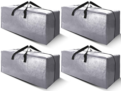Cosy Family 8 Pack Heavy Duty Extra Large Moving Bags with Backpack Straps - Strong Handles & Zippers, Storage Totes For Space Saving, Fold Flat, Alternative to Moving Box (Set of 8, Blue)