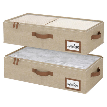 StorageWorks 6 Inch Low Profile Under Bed Storage Containers with Clear Lid