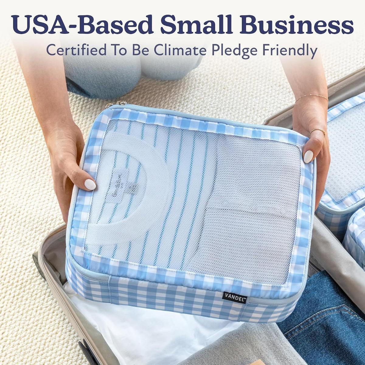 Vandel TSA-Friendly Packing Cubes for Carry On, Mesh Suitcase Organizer Bag