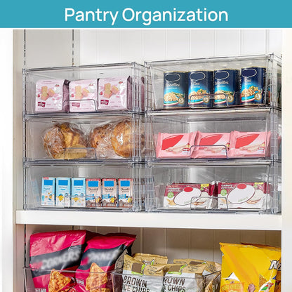 Vtopmart 2 Pack Large Clear Stackable Plastic Storage Drawers for Closet