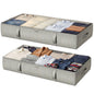 2-Pack Under Bed Storage Containers, 4.5 Inches Tall Clothes Storage, Grey