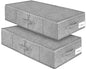 punemi 6.7 in Tall Sturdy Under Bed Storage Containers with Lid, 2Pack,Gray