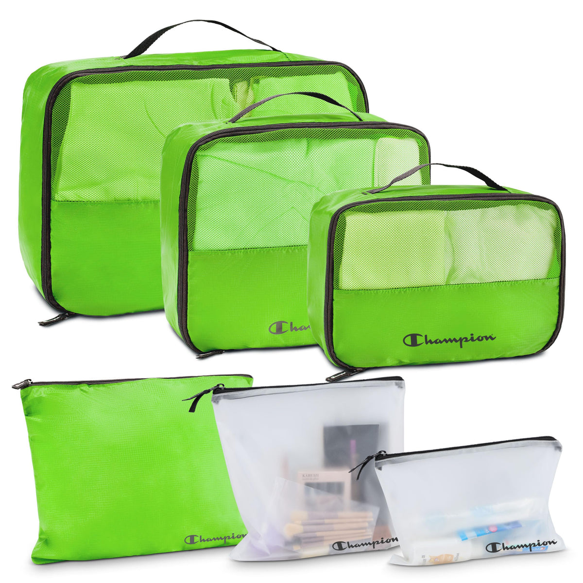 Champion Packing Cubes for Travel - 6 Piece Organizer Set, Carry-On Ready