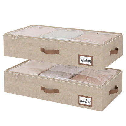 StorageWorks 10 Inch Tall Under Bed Storage Containers with Clear Lid