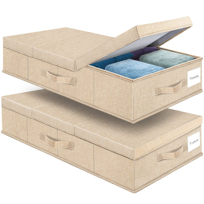 Supowin 2Pack Large Underbed Storage Containers Bin with Lids, Gray