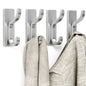 Adhesive Wall Hooks for Towel/Coat,13Lb Strong Stick-On Hooks, Gold 4 Pack