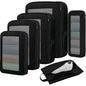 BAGAIL 4 Set/6 Set/8 Set Compression Packing Cubes Travel Accessories Expandable Packing Organizers (Half Mesh, 6-Black)