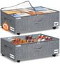 punemi 6 in Tall Under Bed Storage Containers with Lids, 2 Pack, Grey