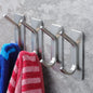 YIGII Towel Hook/Adhesive Hooks - Black Wall Hooks Stick for Bathroom and Kitchen Heavy Duty Hooks 4-Pack, Stainless Steel