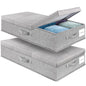 Supowin 2Pack Large Underbed Storage Containers Bin with Lids, Gray